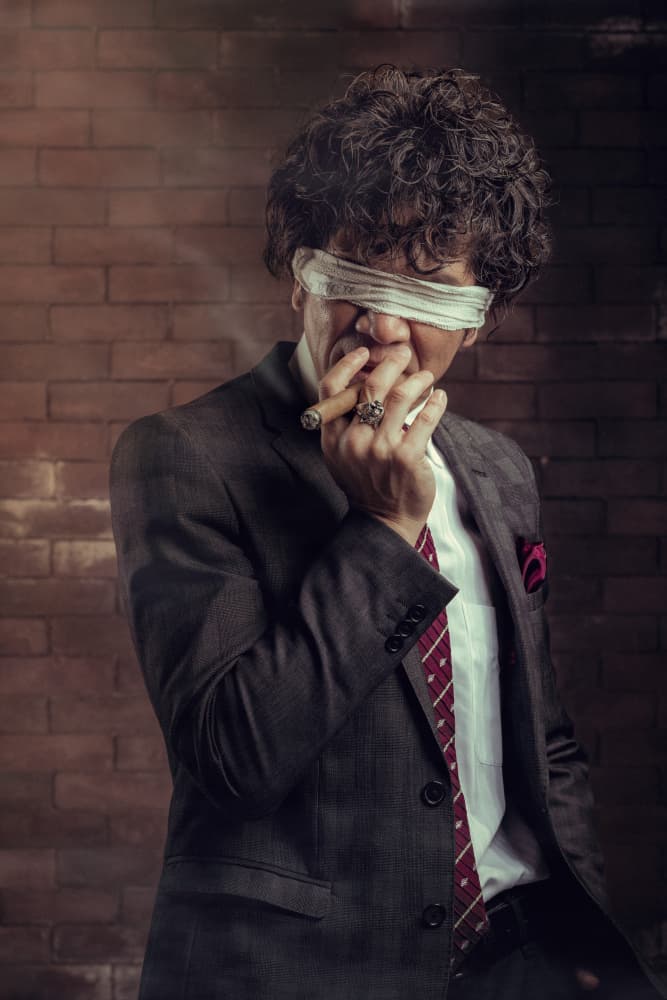 Blindfolded Cigar Gentleman by Suguru Sumimoto — canvas wall art