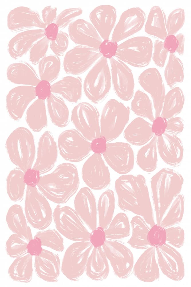 Blush Pink Flowers by Martina — canvas wall art