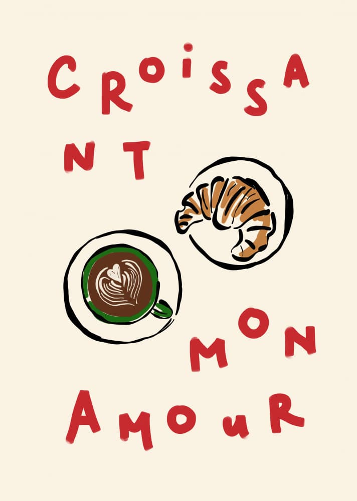 Croissant Mon Amour by Rio Soléy — canvas wall art