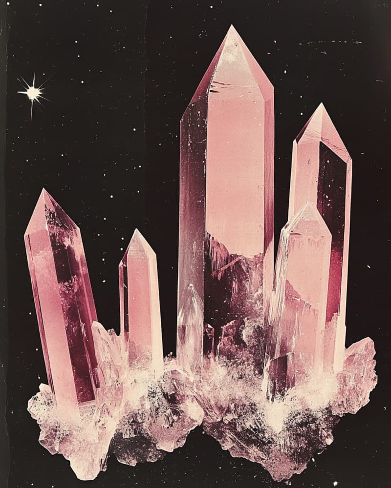 Pink Cosmic Crystals by Samantha Hearn — canvas wall art