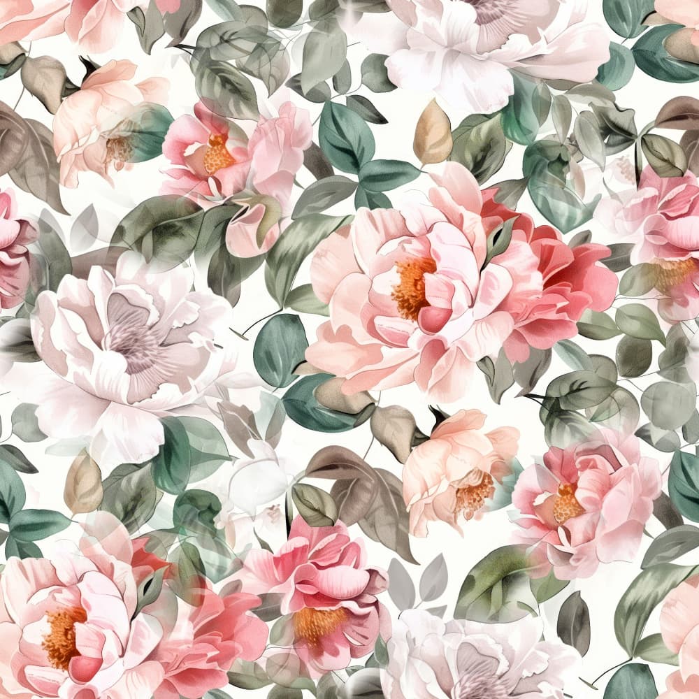 Blush Floral Pattern by Justyna Jaszke — canvas wall art