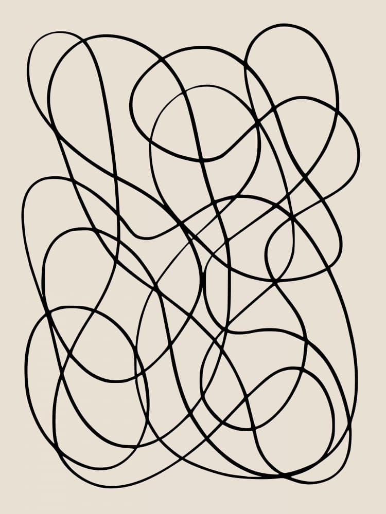 Minimalist Tangled Lines by Little Dean — canvas wall art