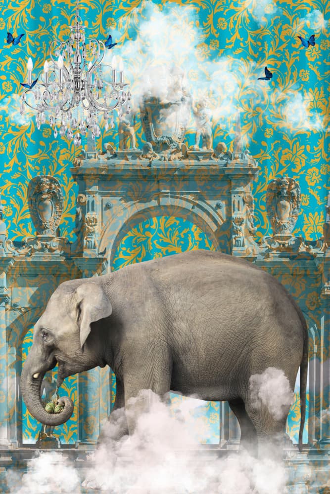 Majestic Elephant Royal Setting by Sue Skellern — canvas wall art
