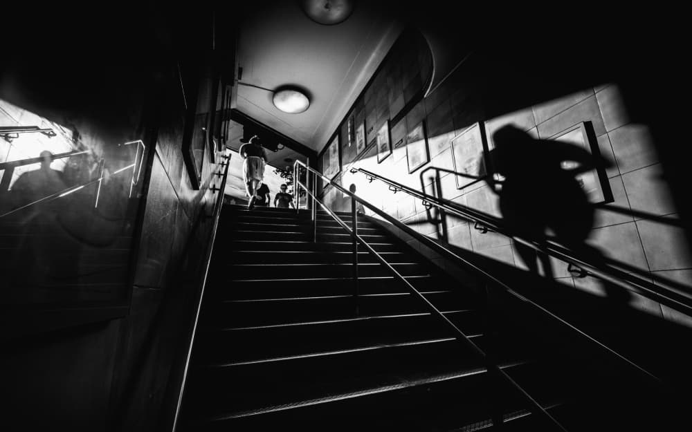 Shadows on the Stairs by Selaru Ovidiu — canvas wall art