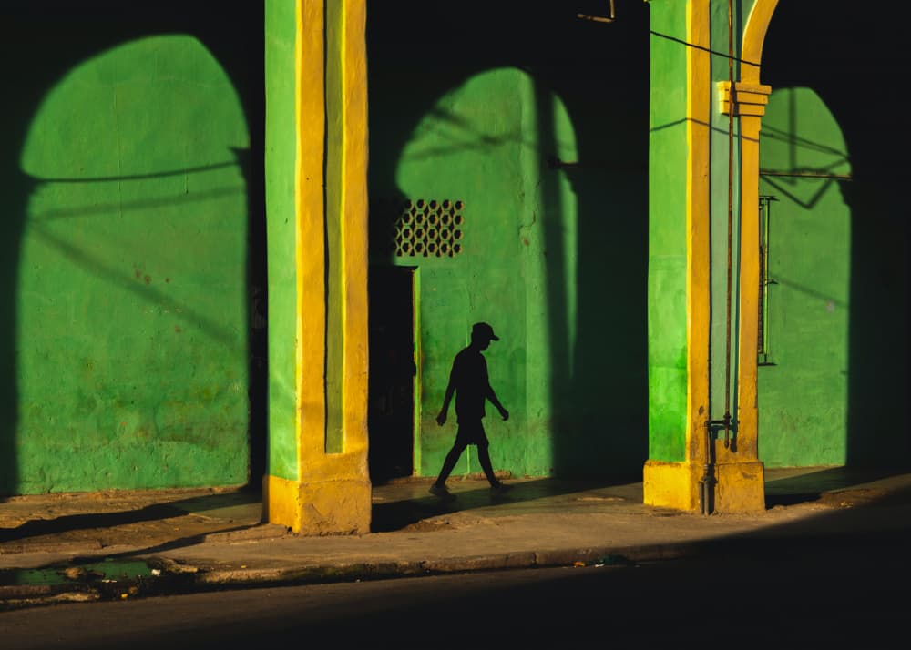 Green Arches Shadow Walk by Leechee Z — canvas wall art