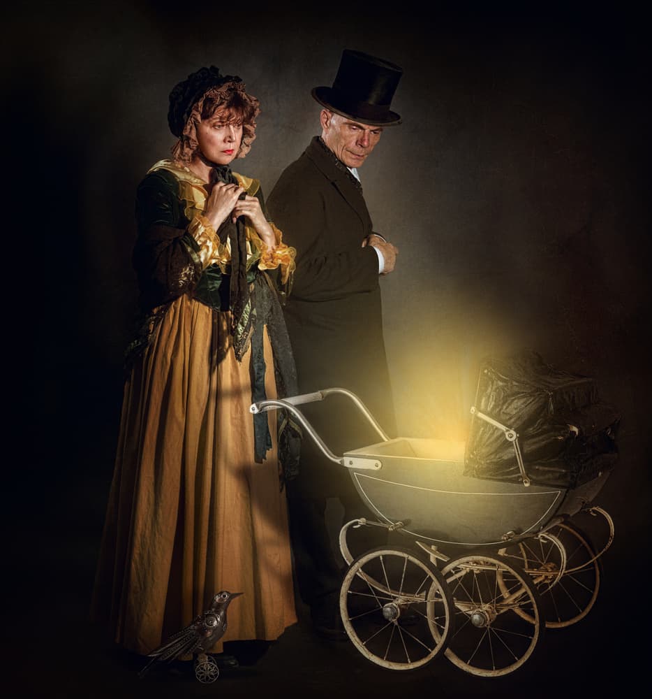 Mysterious Vintage Baby Pram by Svetlana Melik-Nubarova — canvas wall art