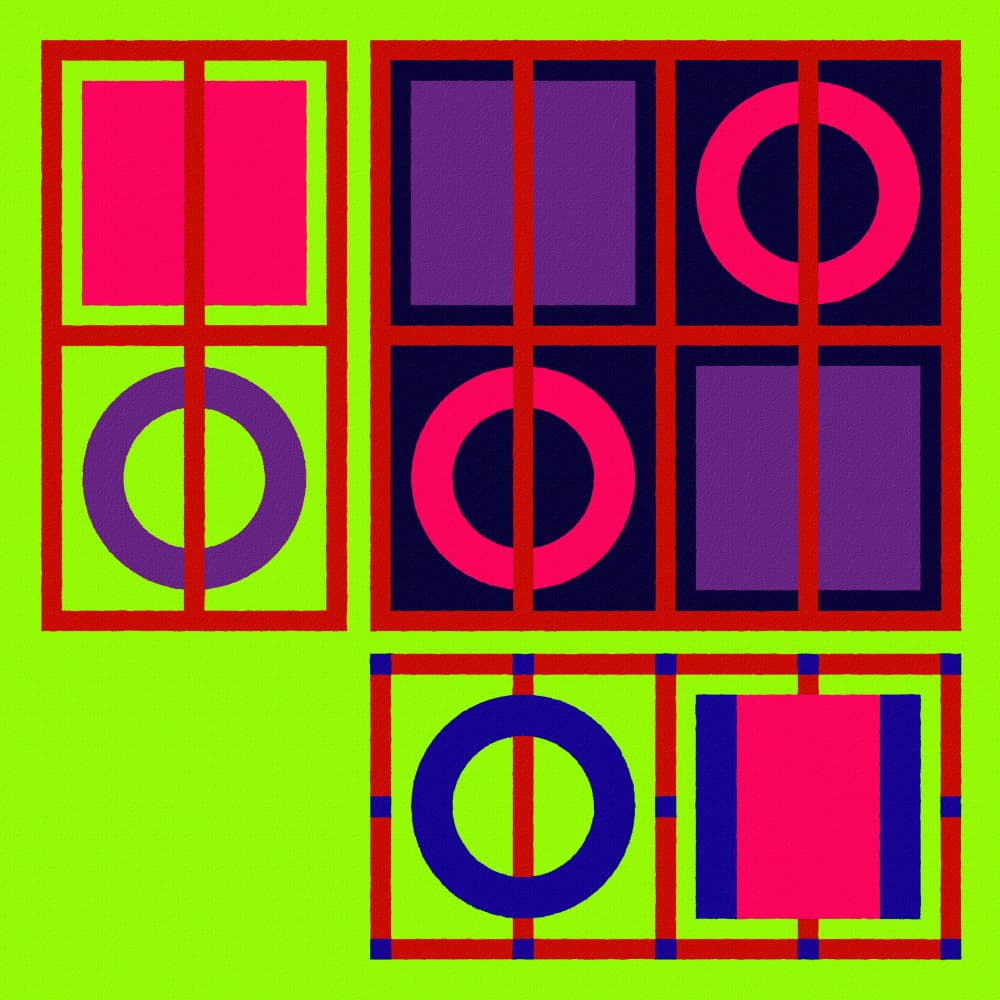 Vibrant Geometric Grid by Rafa Mateo — canvas wall art