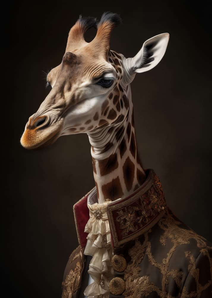 Regal Giraffe Gentleman by Andreas Magnusson — canvas wall art