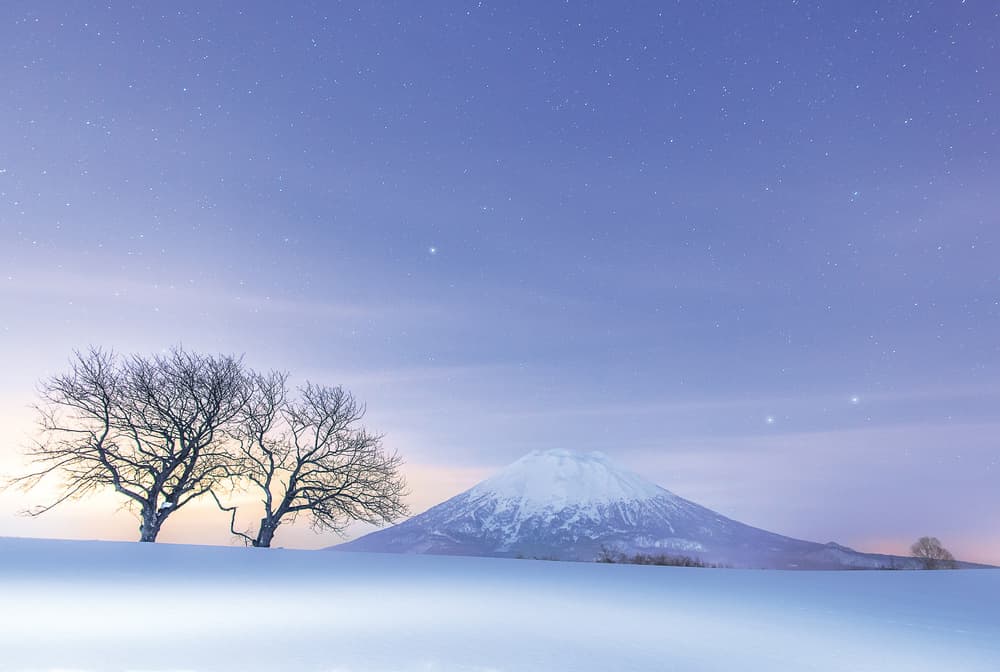Starry Winter Mountain by mitsuhiko.kamada — canvas wall art