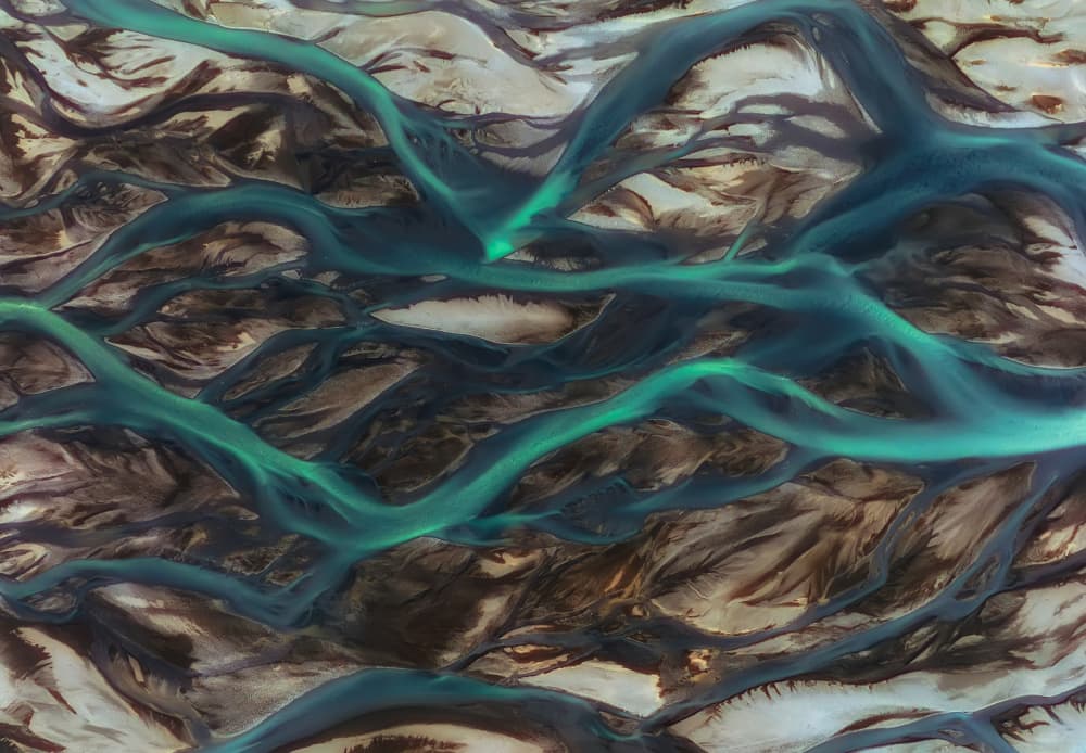 Turquoise Braided River by queverenislandia.es — canvas wall art