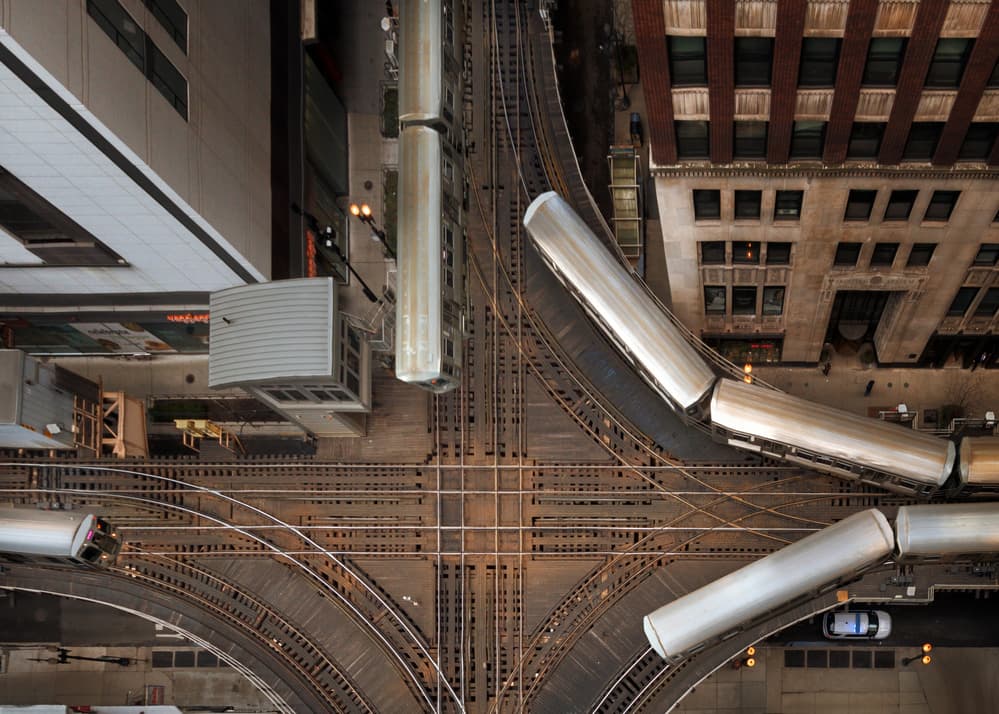 Elevated City Tracks by Gary Perlow — canvas wall art