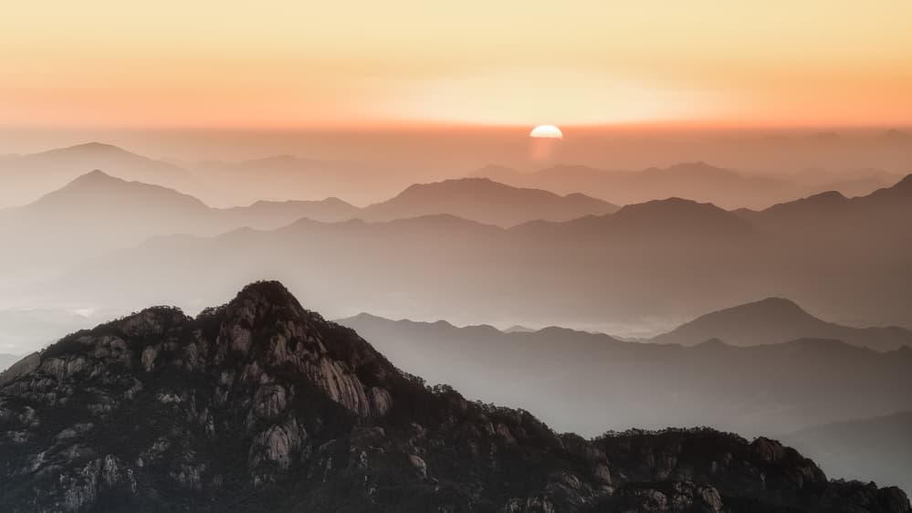 Misty Mountain Sunrise by Luigi Ruoppolo — canvas wall art