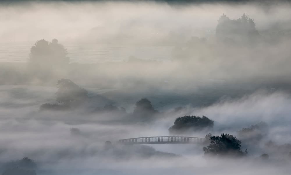 Bridge in Morning Mist by Kutub Uddin — canvas wall art