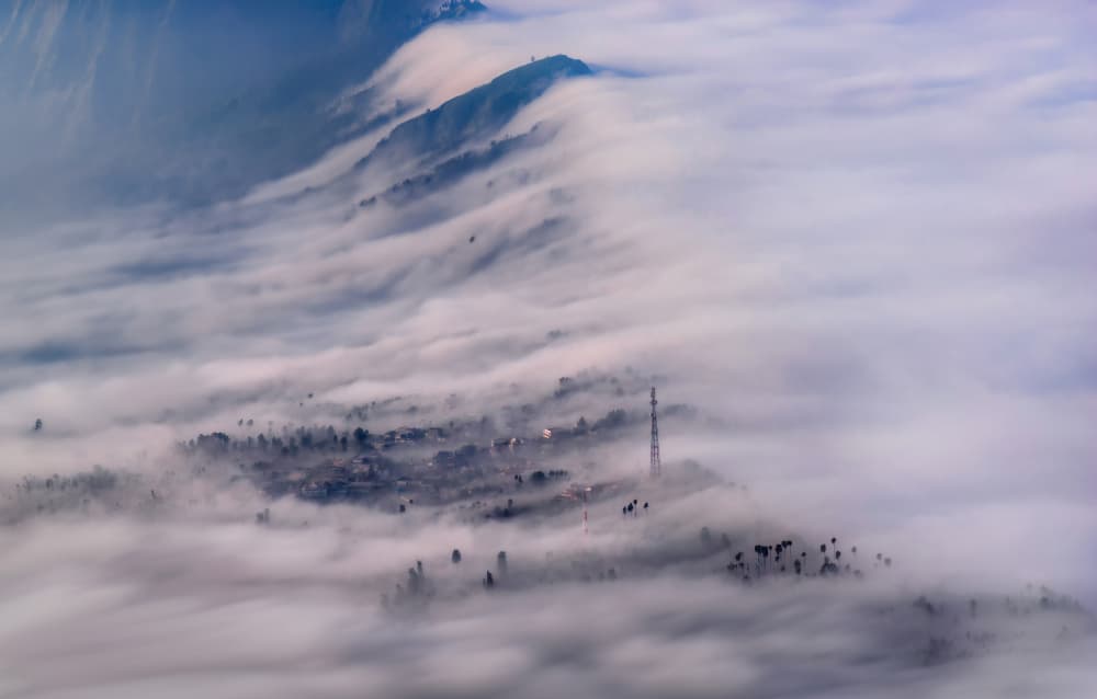 Foggy Mountain Village by Jie Jin — canvas wall art
