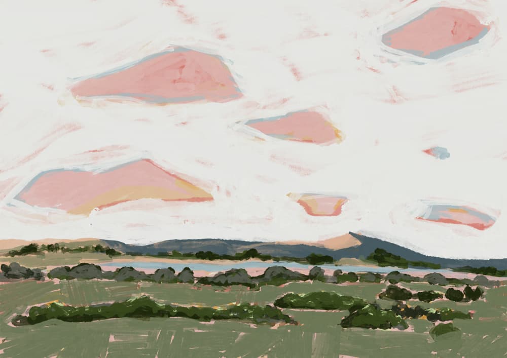 Dreamy Pastel Landscape by Charlotte Trudgett — canvas wall art