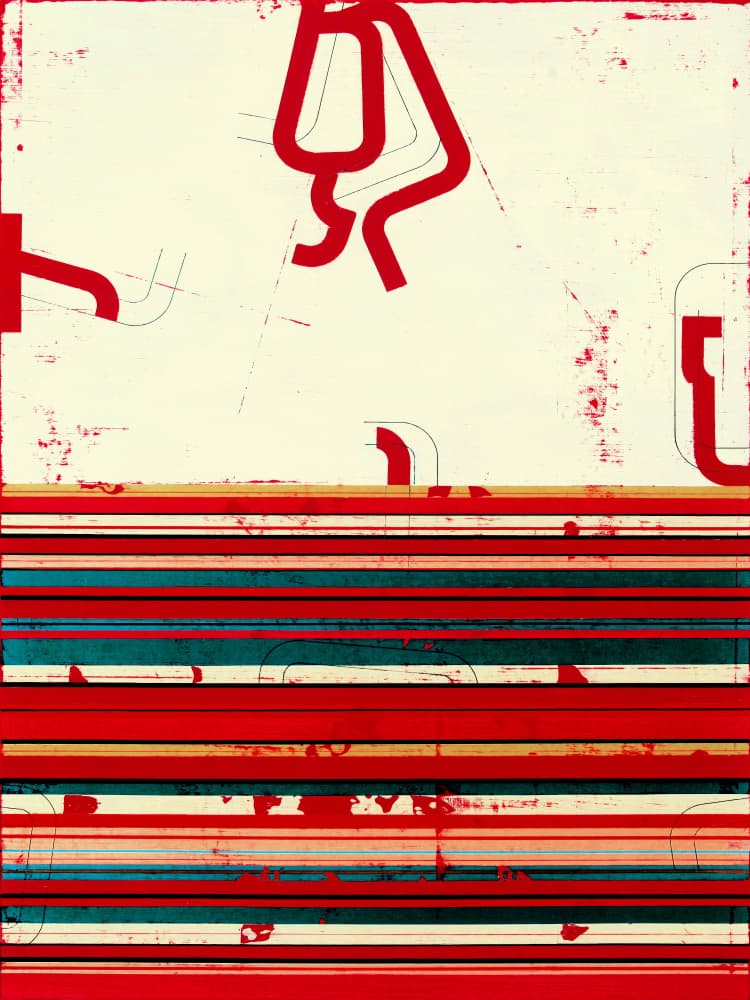 Abstract Red Lines by Petr Strnad — canvas wall art