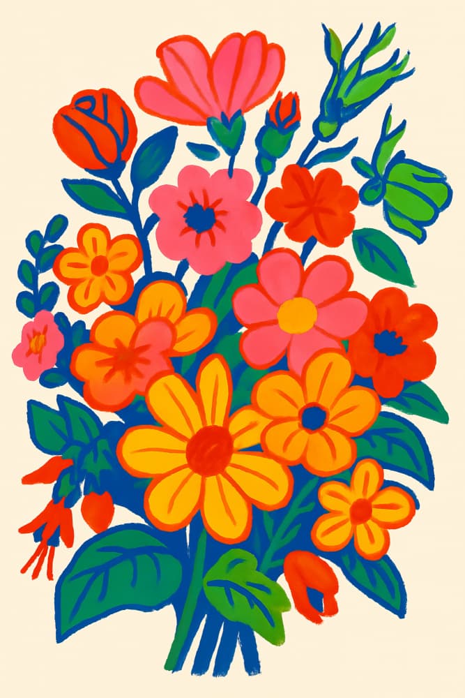 Vibrant Floral Bouquet by Frida Floral Studio — canvas wall art