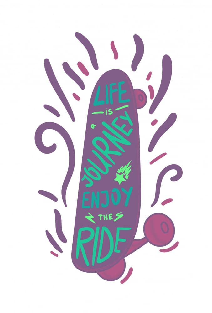 Skateboard Enjoy The Ride by Marika Barsrsind — canvas wall art