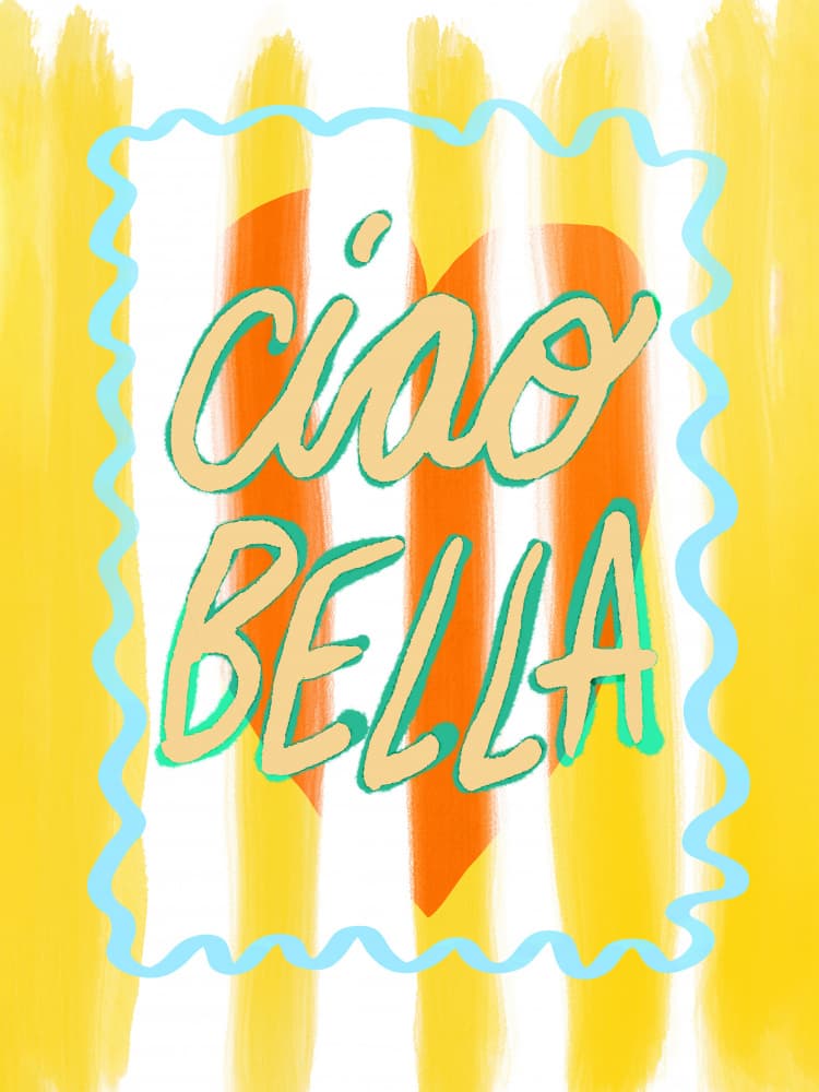 Ciao Bella Heart Message by casa cartissi — canvas wall art