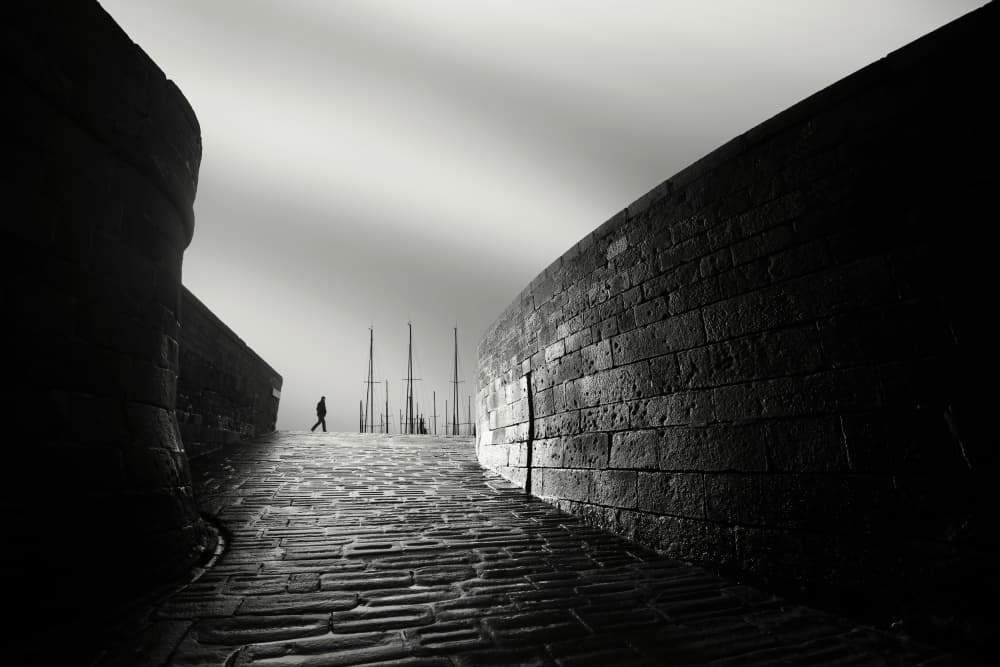 Solitary Walk on Pier by Nurten Öztürk — canvas wall art