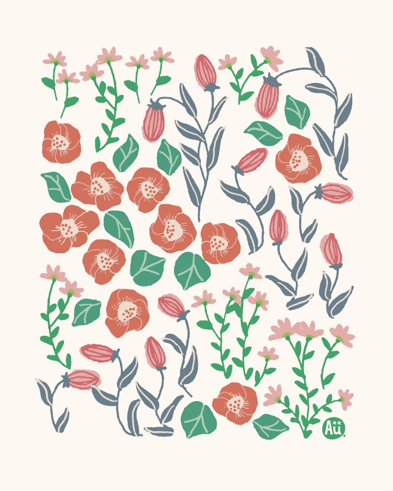 Soft Floral Pattern by Aia Ueno — canvas wall art