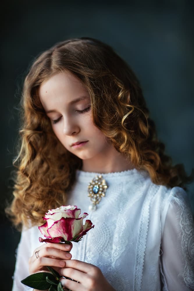 Vintage Girl With Rose by Alina Lankina — canvas wall art
