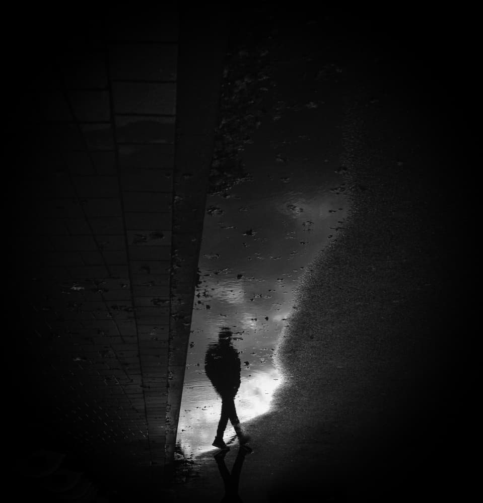 Solitary Street Reflection by Vedrana Domazet — canvas wall art