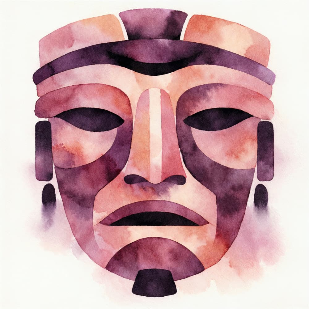 Watercolor Tribal Mask by Natalie Bruns — canvas wall art