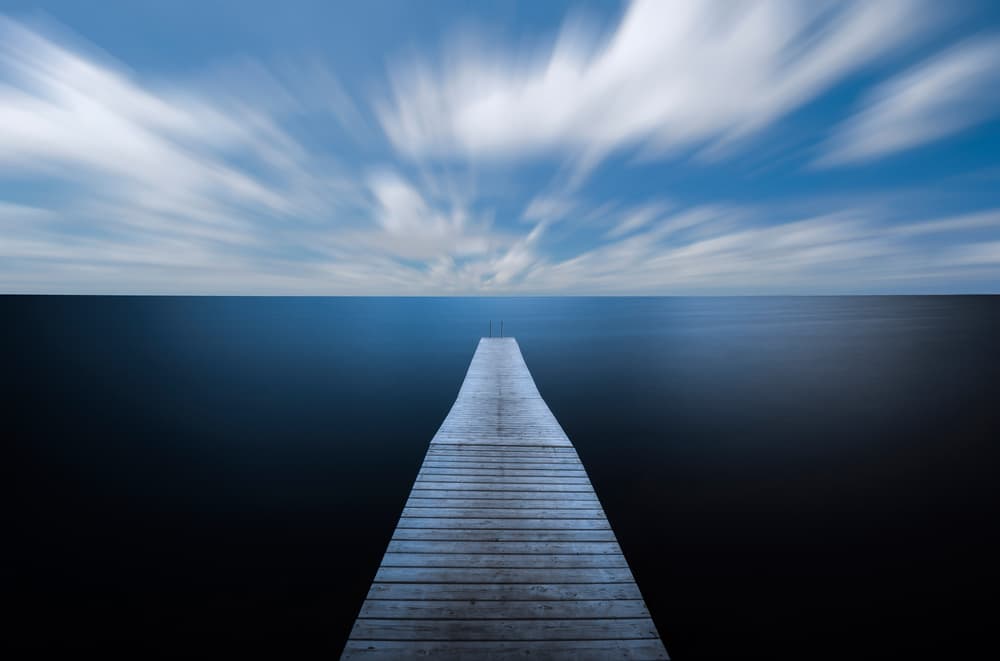 Calm Pier Horizon by Christian Lindsten — canvas wall art