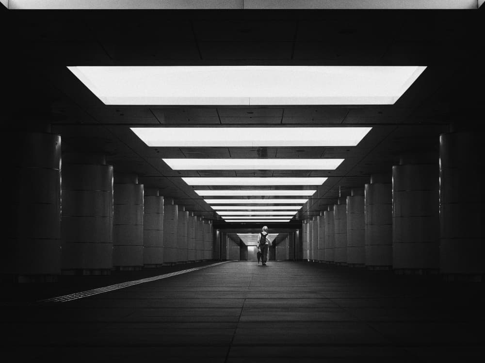 Solitary Tunnel Lights by Eiji Yamamoto — canvas wall art
