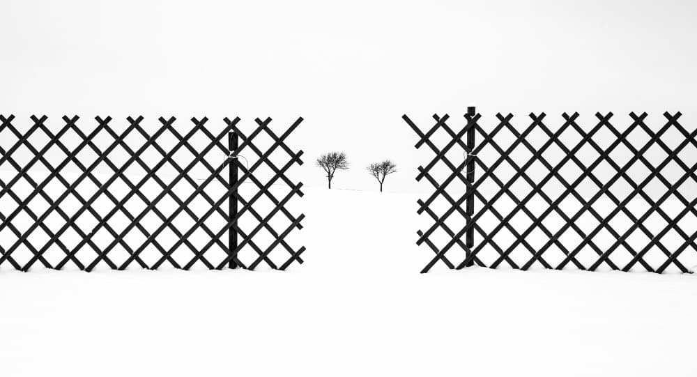 Snowy Fence Path by Lorenza Cancian — canvas wall art