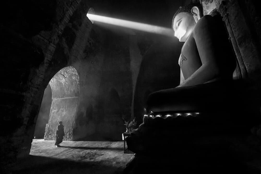 Monk And Buddha Light by Gunarto Song — canvas wall art