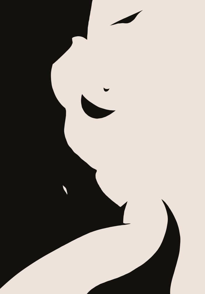 Blissful Female Profile by Little Dean — canvas wall art