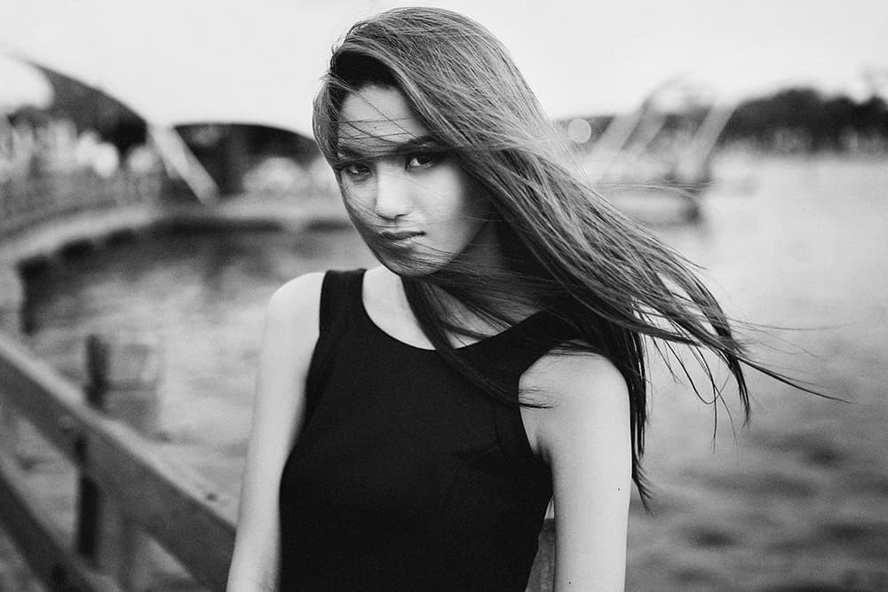 Wind Blown Portrait by Abr Abe — canvas wall art