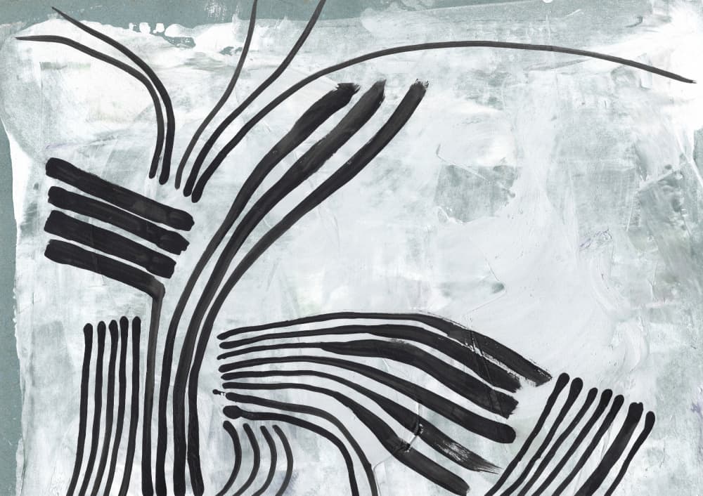 Dynamic Black Lines by Annick — canvas wall art