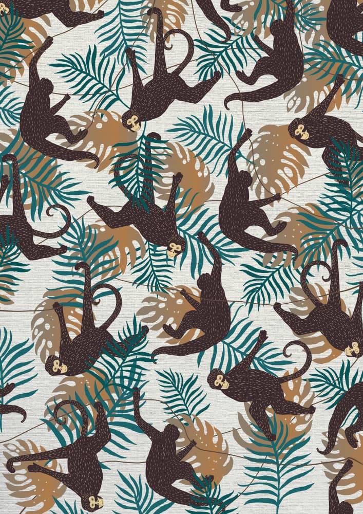 Playful Jungle Monkeys by Nicholas — canvas wall art