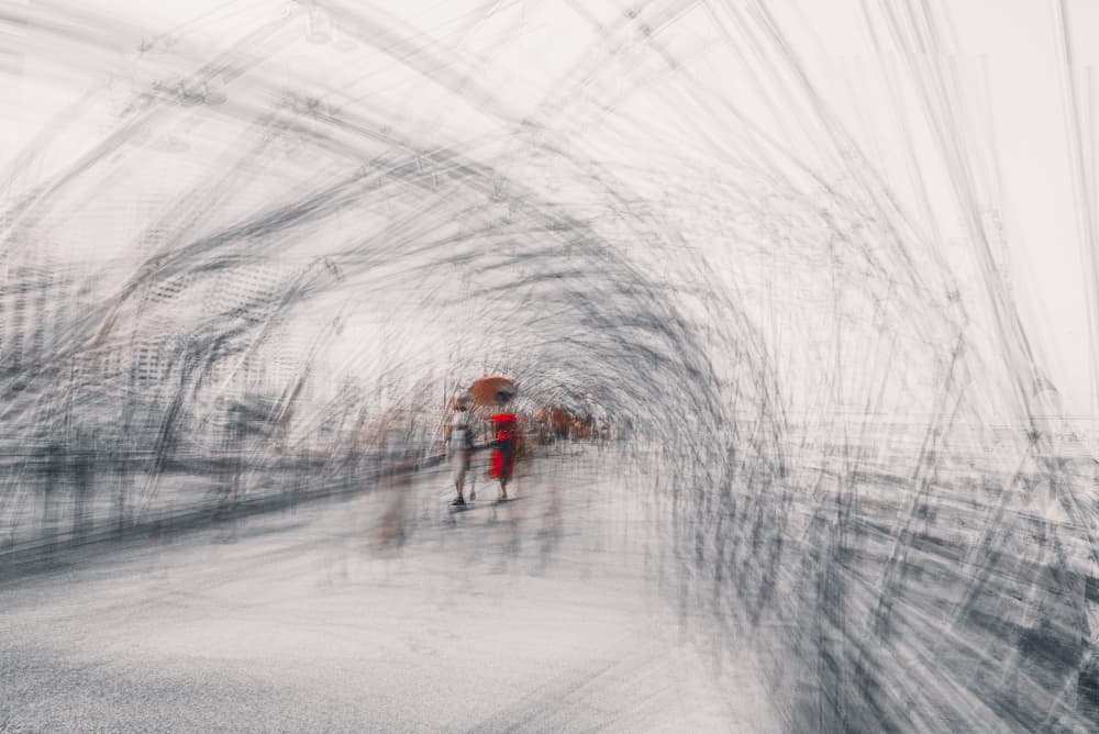 Red Umbrella Passage by Carmine Chiriacò — canvas wall art