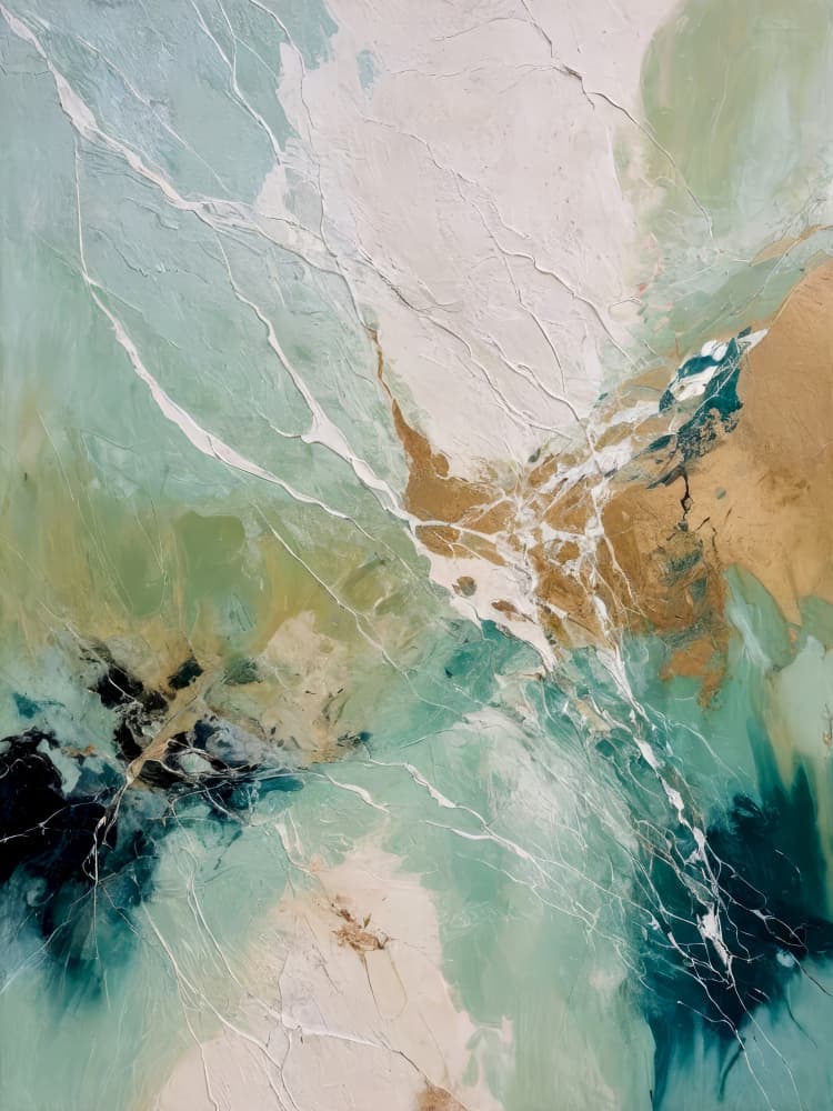 Aqua Gold Flow by Alpenglow Workshop — canvas wall art