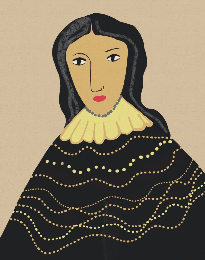 Regal Folk Art Portrait by Josie George — canvas wall art