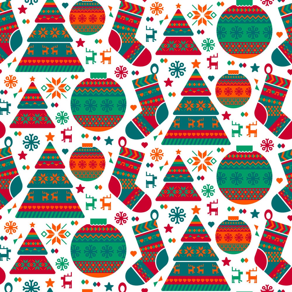 Festive Christmas Pattern by Marika Barsrsind — canvas wall art