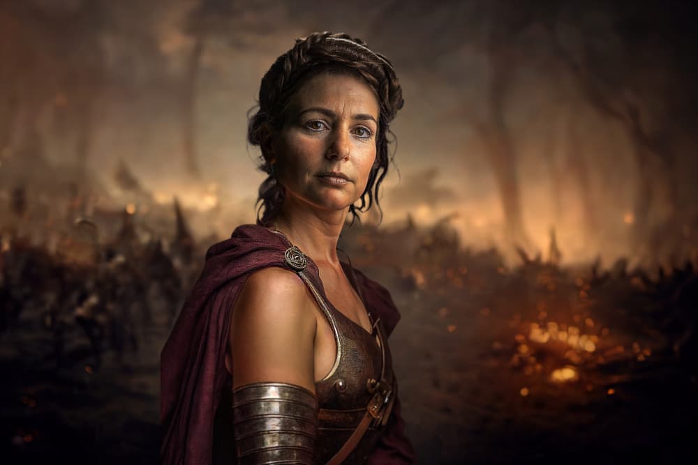 Epic Warrior Woman by Marcel Egger — canvas wall art