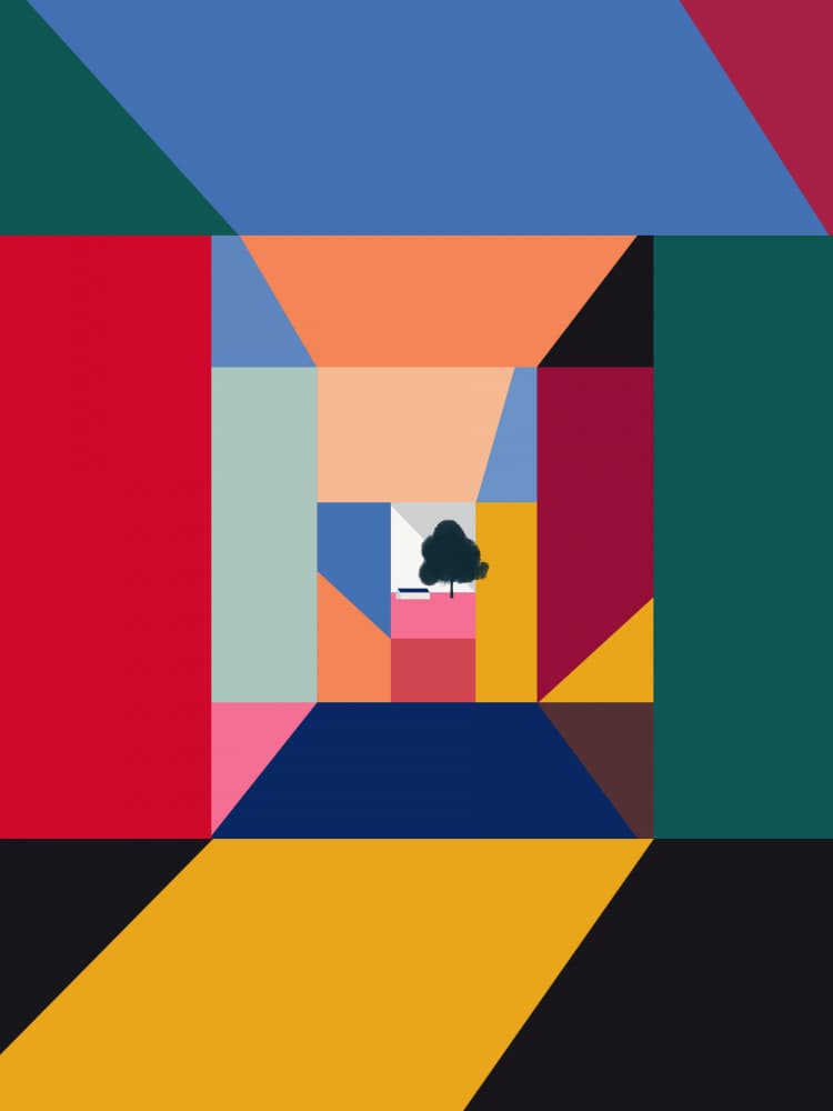 Abstract Tree Window by Little Dean — canvas wall art