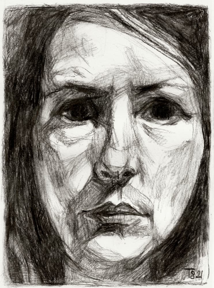 Intense Female Portrait by Tore Bahnson — canvas wall art