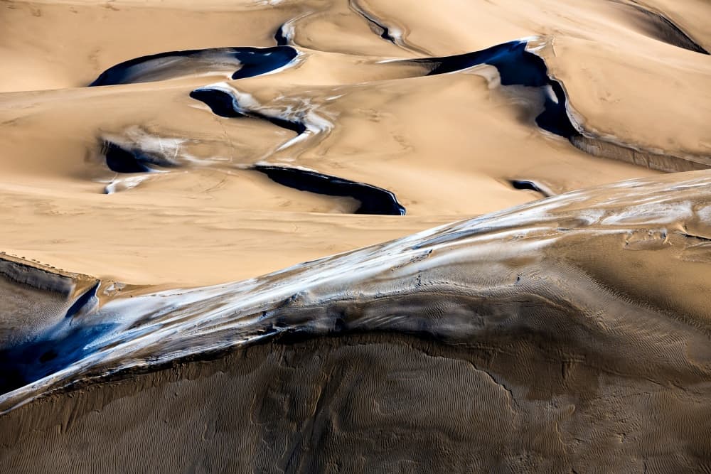 Desert Dunes Blue Channels by Mohammadreza Momeni — canvas wall art