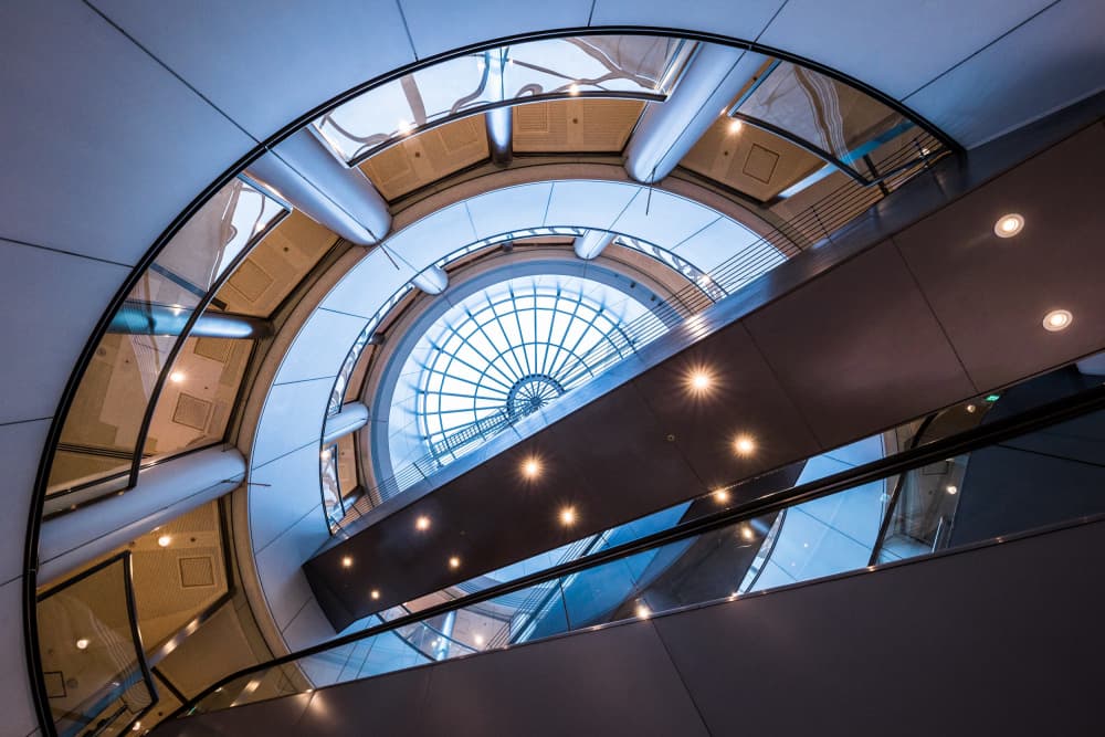 Modern Circular Atrium by Michiko Ôtomo — canvas wall art