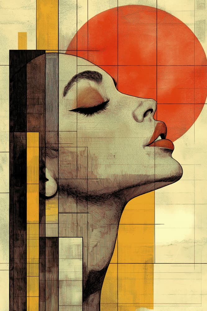 A Woman Face 3d Vintage Poster (16) by Mauro — canvas wall art