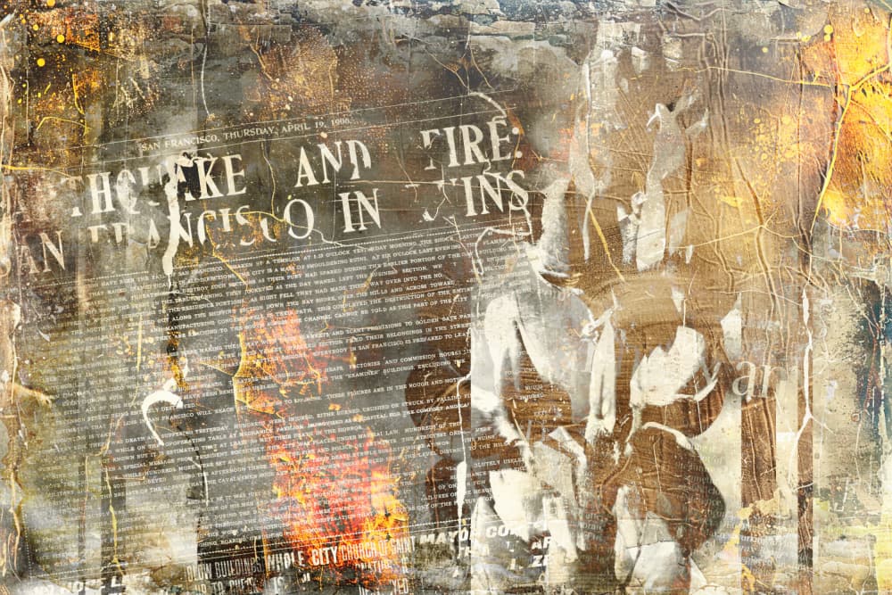 San Francisco Earthquake Fire by Rafal Kulik — canvas wall art