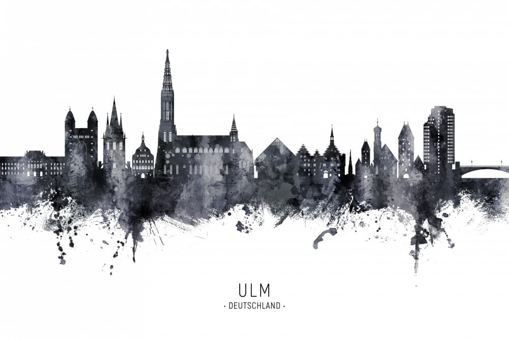 Ulm Germany Skyline by Michael Tompsett — canvas wall art