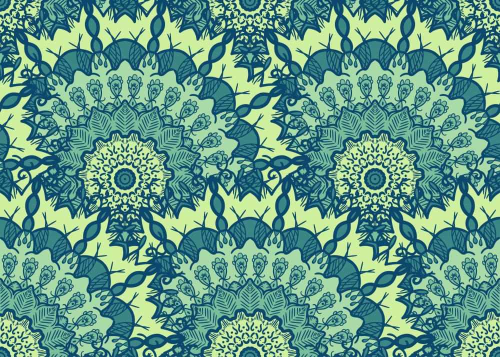 Calming Teal Mandala Pattern by Marika Barsrsind — canvas wall art