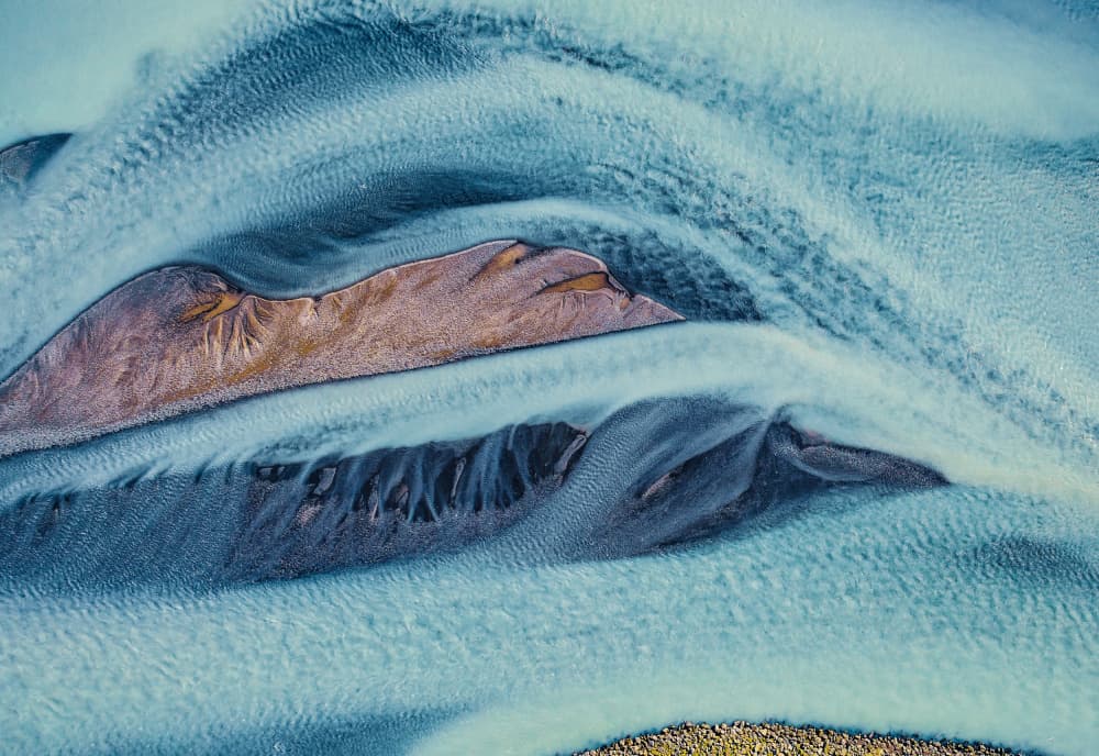 Braided River Aerial Flow by Wei (David) Dai — canvas wall art